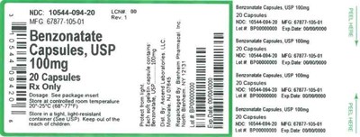 100mg 20ct (Label Benzonatate Caps 100mg Bpi(10544 094 20) Ascend(67877 105 01) Rev1)
